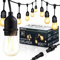 Sodo girlianda GARLAND, LED, 20 m, 40xE27, 1W