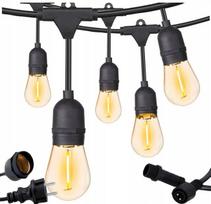 Lauko girlianda su 20 LED lempučių, 20 m, E27, šiltai balta
