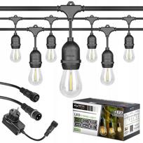 Lauko girlianda, 10 m, 10x E27 LED lemputės, 24V