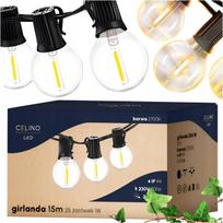 LED šviesų girlianda, 15 m, 27 G40 lemputės, ilgas XXL laidas