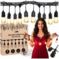 Lauko girlianda su 40 LED lempučių, 20 m, IP65