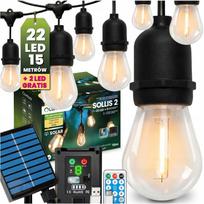 Saulės girlianda, 22 LED, 15 m, balkonui ir terasai, CHAIN PILOT