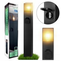 Lauko šviestuvas stovas LED, 60 cm, E27 lizdas, 230V, juodas