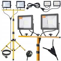 LED halogeninis prožektorius 2 x 100 W su 200 W statybiniu stovu