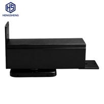Matte Black No Groove Hydraulic Floor Spring 80-100KG Adjustable Buffer Framed Wooden Door Single Retail Pack (BLACK,Aluminum alloy&No Dig Floor Spring)