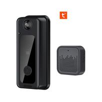 Camera And Wifi Smart Wireless Intercom Door Bell 1080p Home Ip Ring Battery Hd 2 Chime Way Audio Doorbell with Video (Black,Wi-Fi&Two-Way Intercom) juoda
