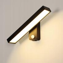 Lauko sieninis LED šviestuvas su judesio jutikliu, juodas, 21W, 3000K