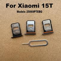 Naujas Xiaomi 15T SIM kortelės dėklo lizdo laikiklis Lizdo adapterio jungties Remonto dalys Pakeitimas 25069PTEBG MI 15T black brown
