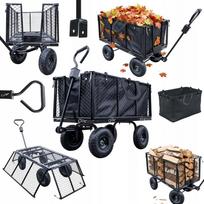 Sodo vežimėlis MAXI su tentu, juodas, 250 l, 550 kg