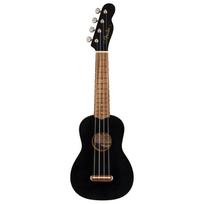 Fender Venice Soprano Uke Walnut Soft Case Included Ukulele, Fingerboard, Black, juoda