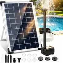 Saulės fontanas tvenkiniui, 5 W, 150 l/val., su 9 antgaliais ir filtru