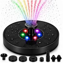 Saulės plūduriuojantis fontanas su LED RGB apšvietimu tvenkiniui