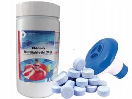 Baseino dozatorius plūduriuojantis 2in1 su 1 kg chloro tabletėmis