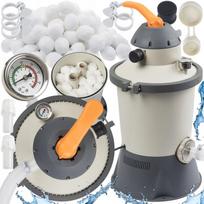 Baseino smėlio siurblys su 3028 l/val filtravimo galia ir 500 g filtro rutuliais