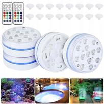 LED lempa baseinui ir sūkurinei voniai, 13 LED, su nuotolinio valdymo pultu, atspari vandeniui, 4 vnt.