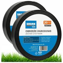 Vejos ir sodo bortelis 40 m x 4 cm (2 x 20 m) su juodais plastikiniais kaiščiais