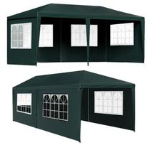 Sodo palapinė Pavilion 3x6 m su 6 sienelėmis, žalia