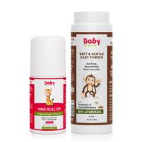 Babyorgano Kūdikio pilvo raminamasis rutuliukas 40 ml ir Kūdikio pudra 100 g rinkinys | Natūrali priežiūra naujagimiams