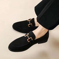 Fashion Lefu Men  New Pointed British Metal Buckle Fashion Comfortable Casual Shoes Size 38-46  Men's Style 38 juoda