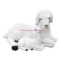 Decorative Resins Lambs Figurines Goat Sculpture for Bedroom or Office Accent