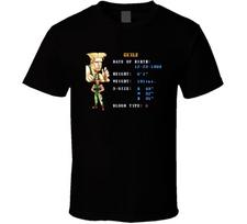 Street Fighter 2 Guile Usa Character Profile Video Game T Shirt Unisex T-Shirt M