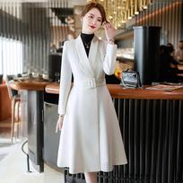 Tluoman Women's Elegant Mid-length Windbreaker Coat M