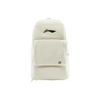 Li Ning Table Tennis Series Large Capacity Zipper Closure Polyester Backpack Unisex Backpack ABSV255 Ecru