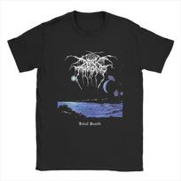 Vyriški marškinėliai Darkthrone Iš grynos medvilnės drabužiai Šaunūs marškinėliai trumpomis rankovėmis apvaliu kaklu Marškinėliai su spauda S juoda