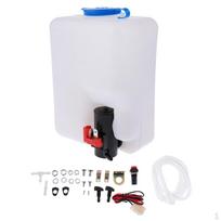 12V Universal Windshield Washer Bottle Kit With Pump Hose Jet Wiring Switch