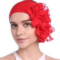 Fashion Hair Accessories Solid Soft Cotton Bonnet Satin Breathable Turban Cap Headwear Hats Fedoras Beanie for Woman balta