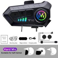 Y10 Šalmo laisvų rankų įranga Motociklui 10m Domofonas Bluetooth ausinės LED apšvietimas Interfonas Muzikos grotuvas Moto priedas Hard Mic