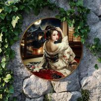 Chic Kimono Woman Tin Sign Wall Art Home Office Kitchen Decor Unique Holiday Gift (Multicolor,TYA38131-20x20) įvairiaspalvis