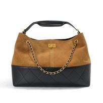 Suede tote bag splicing bag large capacity chain bucket bag stray shoulder messenger bag