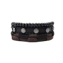 Men's Matte Stone Beaded Bracelet Set: Hand-woven European & American Jewelry