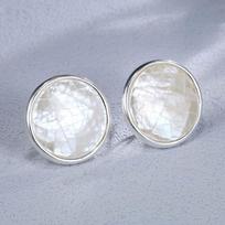 Elegantiški perlamutriniai aukščiausios klasės 925 svarų sterlingų sidabro auskarai-studukai - Universalaus naujo kinų stiliaus moterims 925 Silver white