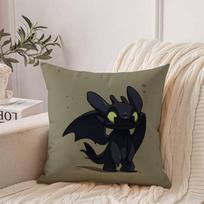 Dragon T-Toothless Anime Pillow Case Home Decor Throw For Sofa Bed Car Room Decor Gift Idea 12x12Inch