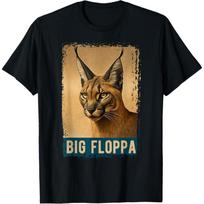 Big Floppa Shirt For Kids Meme Cute Caracal Cat Vintage T-Shirt(1) S juoda