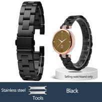 For Garmin Lily New Fashion Stainless Steel Sports Watchband Smart Watch Accessories Strap 14mm Women's Bracelet Rose Gold Black 14mm juoda