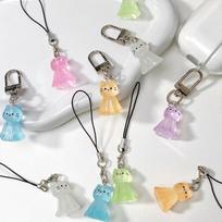 [1+1] Selmont Teruteru Bozu Cat Phone Ring Keychain Purple