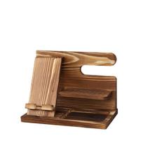 1Pc Multi-functional Wooden Telephone Extension Base Bedside Table Desktop Organizer Storage Rack Mobile Phone Holder. Black
