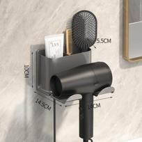 Wall Mounted Hair Dryer Storage Rack Self-adhesive Straightener Stand Portable Hair Dryer Holder A-Grey