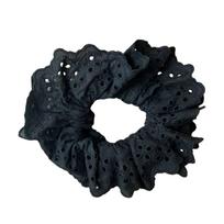 Elaborate Lace Hair Tie for Women Ponytail Holder Cute Scrunchies Beige Hollow Out Hair Rope Hair Tie  Black
