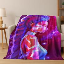 Kpop Demon Hunters Rumi Mira Zoey Music Cartoon Cute Flannel Blanket Soft Warm Blanket for Bedroom Living Room Bed Picnic Gift 75x90cm