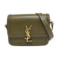 [Pre-Owned] Ysl Solferino Box Tofu Bag Gold Logo Leather Crossbody Shoulder Bag - Very Good #X8TXU9 ONE SIZE