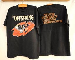 Vintažinis 90-ųjų The Offspring Roko Grupės 2 Pusių Juodas Unisex Marškinėlis Pakartotinis Spausdinimas KH5532 S