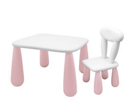 MALTEX SET LUNA CLASSIC Vaikiškas stalas + kėdė balta/rožinė