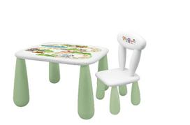 MALTEX SET LUNA Leśna FERAJNA Vaikiškas stalas + kėdė balta/žalia