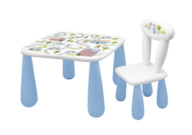 MALTEX SET LUNA TOWN Vaikiškas stalas + kėdė balta/mėlyna
