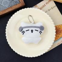 Cartoon Sad Cat Doll Keychain Funny Key Ring Cute Earphones Cat Pendant  Unisex Earphone Cat