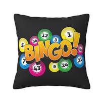 Custom Hot Game Bingo Pillow Case 45X45Cm Cushion Cover Decoration Salon Square Pillowcase Peach skin 18*18(CM)-1Pcs